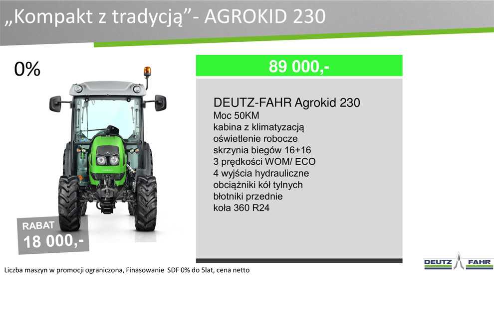 Promocja DF POWER 2019 – “Kompakt z tradycją” Agrokid 230